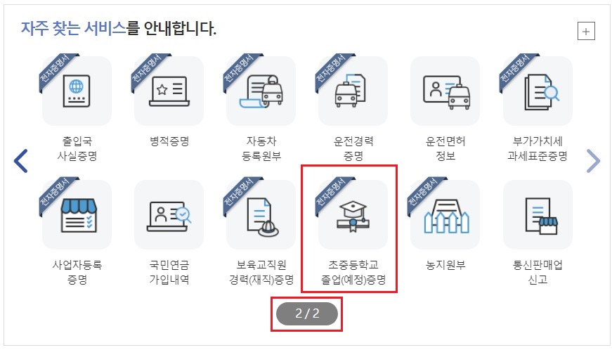 초중등학교 졸업증명